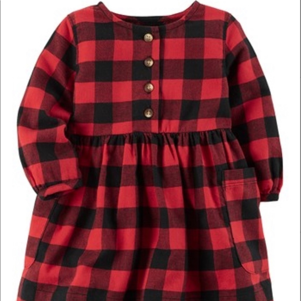 Buffalo plaid dress with diaper cover